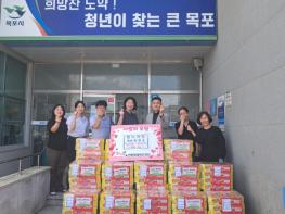 목포시 현디자인, 연동에 컵라면 100박스 기탁 기사 이미지