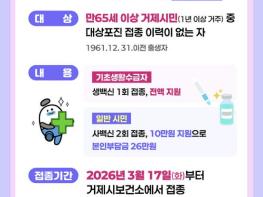 거제시, 65세 이상 대상포진 예방접종 비용 첫 지원 기사 이미지