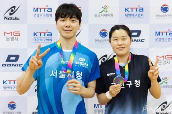 금천구청 여자탁구단, 2026 문경시 춘계회장기 실업탁구대회 혼합복식 준우승 기사 이미지