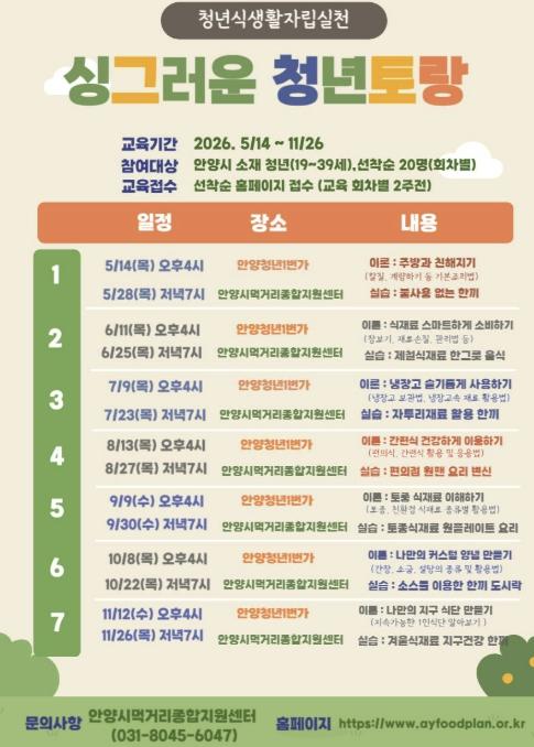 안양시, 먹거리종합지원센터 직영 전환…시민의 건강한 식생활 교육 허브로 도약