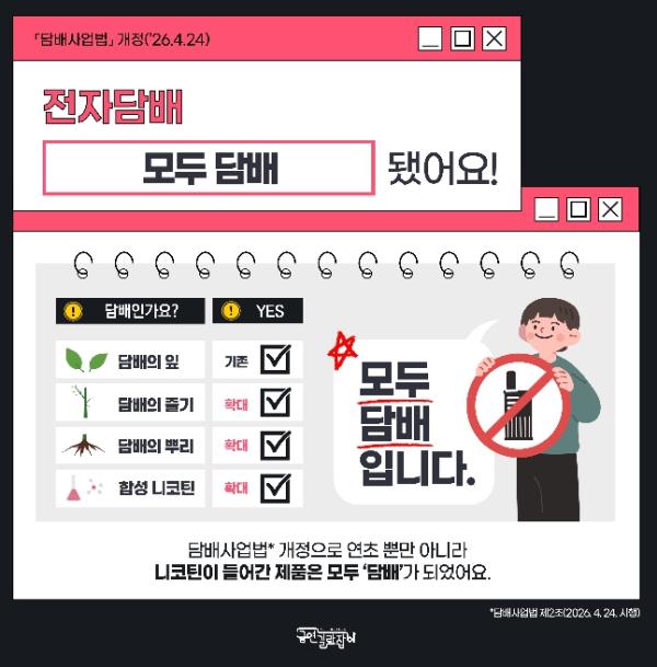 '전자담배도 담배입니다' 강서구, 담배사업법 개정에 따라 전자담배 단속 강화 기사 이미지