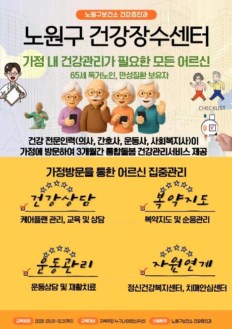 통합돌봄의 시대, 포괄적 평가로 맞춤형 돌봄 실현! 노원구, '건강장수센터'로 지역 중심 통합건강관리 본격화 기사 이미지
