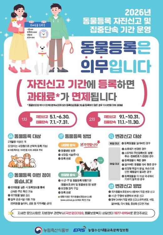 남구, 5~6월 동물등록 자진신고 기간 운영 기사 이미지