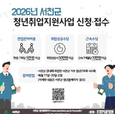 서천군, 청년 취업지원 사업 신청․접수 기사 이미지
