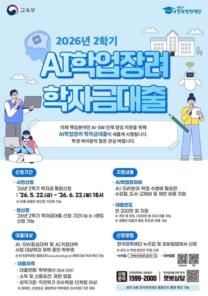 교육부, 인공지능 학습비 걱정 덜고, 미래역량 채우고!  ‘인공지능(AI) 학업장려 학자금대출’ 도입