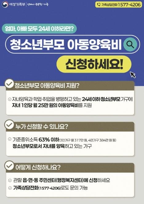 동두천시, 청소년부모 아동양육비 월 25만원 지원 기사 이미지