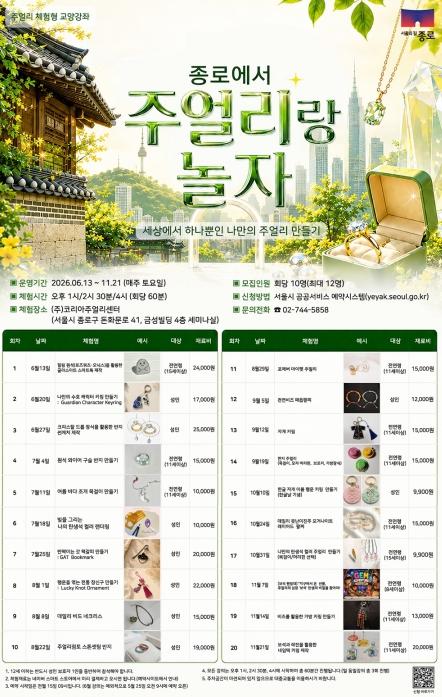 9900원으로 '나만의 주얼리' 만든다… 종로는 토요일마다 공방 변신 기사 이미지