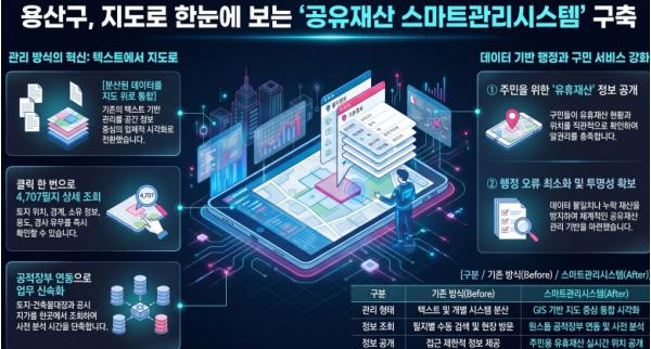 용산구, 지리정보시스템(GIS) 기반 '공유재산 스마트관리시스템' 구축 기사 이미지
