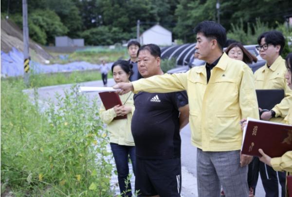 최재형 보은군수, 집중호우 대응 총력… 재난취약지역 긴급 현장점검 기사 이미지