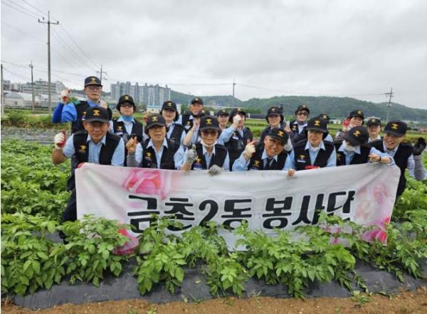 파주시 금촌2동 실버경찰대, '금이동네 온동네 감자나눔'으로 이웃사랑 실천 기사 이미지