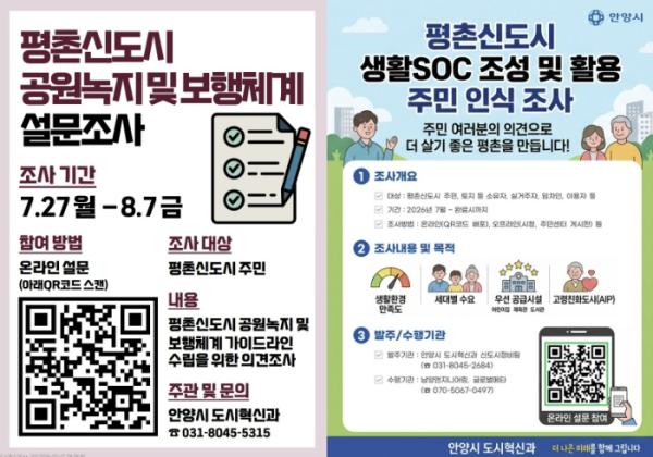 안양시, 평촌신도시 재정비 설문조사 실시…'주민이 만드는 평촌 미래' 기사 이미지