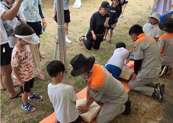 서귀포시, 표선해변 하얀모래축제에서 심폐소생술 체험부스 운영