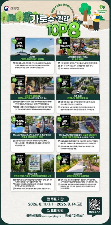 '우리 동네 가로수 행정이 최고', 국민 투표로 결정