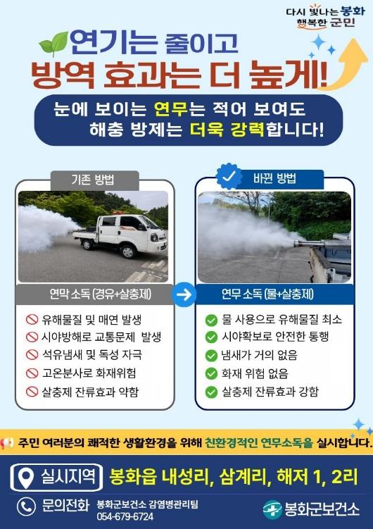 봉화군보건소, 연기·냄새 없는 친환경 연무소독 실시 기사 이미지