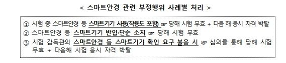 교육부, 대학수학능력시험 스마트안경 활용 부정행위 관련 대응계획